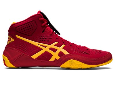 Asics Dan Gable Evo 2 Güreş Ayakkabısı Erkek Koyu Kırmızı Sarı | TR0058-958